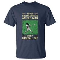 Funny Baseball T Shirt Never Underestimate An Old Man With A Baseball Bat - Wonder Print Shop