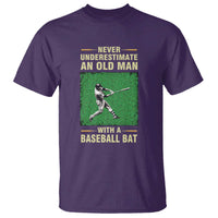 Funny Baseball T Shirt Never Underestimate An Old Man With A Baseball Bat - Wonder Print Shop