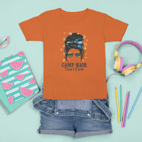 Funny Camping Lover T Shirt For Kid Camp Hair Don't Care Messy Bun Camper - Wonder Print Shop