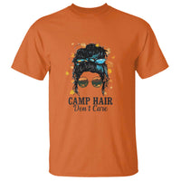Funny Camping Lover T Shirt Camp Hair Don't Care Messy Bun Camper - Wonder Print Shop