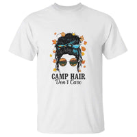Funny Camping Lover T Shirt Camp Hair Don't Care Messy Bun Camper - Wonder Print Shop