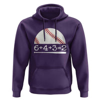 Funny Baseball Hoodie 6+4+3=2 Double Play Baseball Player - Wonder Print Shop