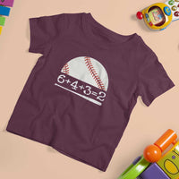 Funny Baseball T Shirt For Kid 6+4+3=2 Double Play Baseball Player - Wonder Print Shop