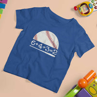 Funny Baseball T Shirt For Kid 6+4+3=2 Double Play Baseball Player - Wonder Print Shop