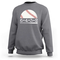 Funny Baseball Sweatshirt 6+4+3=2 Double Play Baseball Player - Wonder Print Shop