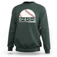Funny Baseball Sweatshirt 6+4+3=2 Double Play Baseball Player - Wonder Print Shop