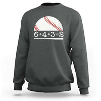 Funny Baseball Sweatshirt 6+4+3=2 Double Play Baseball Player - Wonder Print Shop