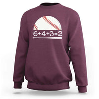 Funny Baseball Sweatshirt 6+4+3=2 Double Play Baseball Player - Wonder Print Shop