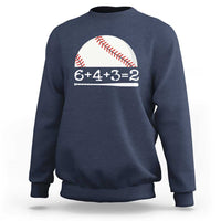 Funny Baseball Sweatshirt 6+4+3=2 Double Play Baseball Player - Wonder Print Shop