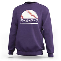 Funny Baseball Sweatshirt 6+4+3=2 Double Play Baseball Player - Wonder Print Shop