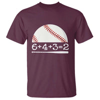 Funny Baseball T Shirt 6+4+3=2 Double Play Baseball Player - Wonder Print Shop