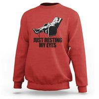 Funny Dad Sweatshirt Just Resting My Eyes Father's Day - Wonder Print Shop