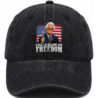 8 Ball 2 Million Dollars And Freedom Washed Cotton Baseball Cap Billy Meme Baby 4th of July