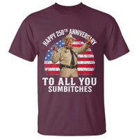 Happy 250th Anniversary To All You Sumbitches T Shirt Funny Smokey Patriotic 70s Movie The Bandit