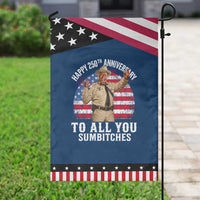 Happy 250th Anniversary To All You Sumbitches Patriotic Garden Flag Funny Smokey 70s Movie The Bandit