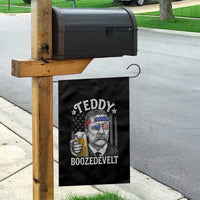 Teddy Boozedevelt Theodore Roosevelt 4th of July Garden Flag Funny Beer Drinking Vintage American Flag