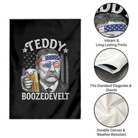 Teddy Boozedevelt Theodore Roosevelt 4th of July Garden Flag Funny Beer Drinking Vintage American Flag
