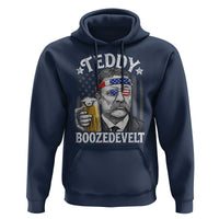 Teddy Boozedevelt Theodore Roosevelt 4th of July Hoodie Funny Beer Drinking Vintage American Flag
