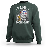 Teddy Boozedevelt Theodore Roosevelt 4th of July Sweatshirt Funny Beer Drinking Vintage American Flag