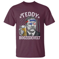 Teddy Boozedevelt Theodore Roosevelt 4th of July T Shirt Funny Beer Drinking Vintage American Flag