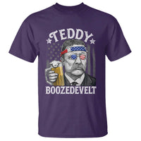 Teddy Boozedevelt Theodore Roosevelt 4th of July T Shirt Funny Beer Drinking Vintage American Flag