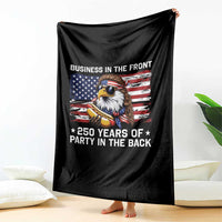Business In The Front Party In The Back 250th Anniversary USA Throw Blanket Patriotic Eagle Mullet