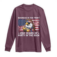 Business In The Front Party In The Back 250th Anniversary USA Long Sleeve Shirt Patriotic Eagle Mullet