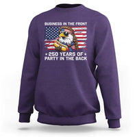 Business In The Front Party In The Back 250th Anniversary USA Sweatshirt Patriotic Eagle Mullet