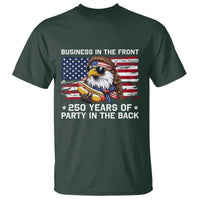 Business In The Front Party In The Back 250th Anniversary USA T Shirt Patriotic Eagle Mullet