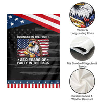 Business In The Front Party In The Back 250th Anniversary USA Patriotic Garden Flag Eagle Mullet