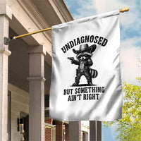 Undiagnosed But Something Ain't Right Garden Flag Funny Raccoon Cowboy