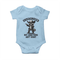 Undiagnosed But Something Ain't Right Baby Onesie Funny Raccoon Cowboy