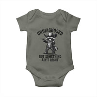Undiagnosed But Something Ain't Right Baby Onesie Funny Raccoon Cowboy
