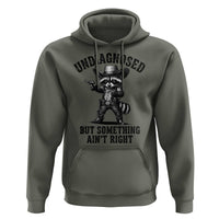 Undiagnosed But Something Ain't Right Hoodie Funny Raccoon Cowboy