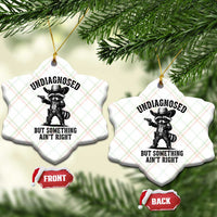 Undiagnosed But Something Ain't Right Ceramic Ornament Funny Raccoon Cowboy