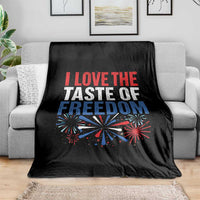 I Love The Taste Of Freedom Funny 4th of July Couple Matching Throw Blanket US Fireworks
