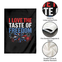 I Love The Taste Of Freedom Funny 4th of July Couple Matching Garden Flag US Fireworks