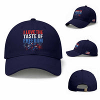 I Love The Taste Of Freedom Funny 4th of July Couple Matching Baseball Cap US Fireworks