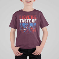I Love The Taste Of Freedom Funny 4th of July Couple Matching T Shirt For Kid US Fireworks