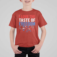 I Love The Taste Of Freedom Funny 4th of July Couple Matching T Shirt For Kid US Fireworks