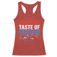 I Love The Taste Of Freedom Funny 4th of July Couple Matching Racerback Tank Top US Fireworks