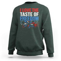 I Love The Taste Of Freedom Funny 4th of July Couple Matching Sweatshirt US Fireworks
