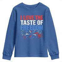 I Love The Taste Of Freedom Funny 4th of July Couple Matching Youth Sweatshirt US Fireworks
