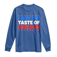 I Love The Taste Of Freedom Funny 4th of July Couple Matching Long Sleeve Shirt