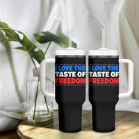 I Love The Taste Of Freedom Funny 4th of July Couple Matching Tumbler With Handle