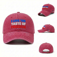 I Love The Taste Of Freedom Funny 4th of July Couple Matching Washed Cotton Baseball Cap