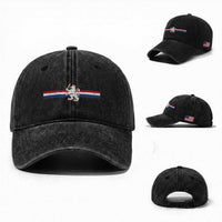 Nederland Dutch Republic Lion Vintage Holland Flag Washed Cotton Baseball Cap