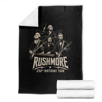 Rushmore 250th Birthday Tour Throw Blanket Funny Presidents Rockstar Music