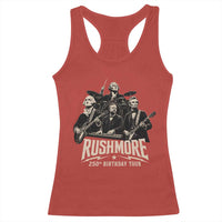 Rushmore 250th Birthday Tour Racerback Tank Top Funny Presidents Rockstar Music