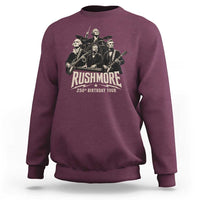 Rushmore 250th Birthday Tour Sweatshirt Funny Presidents Rockstar Music